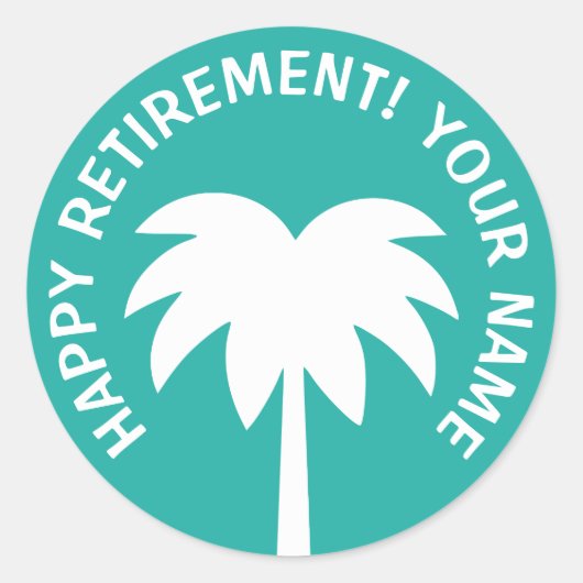 Happy Retirement palmier stickers | Personnaliser (Devant)