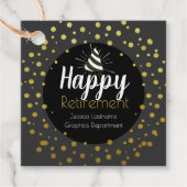 Happy Retirement Party Confetti Bedankjes Labels (Voorkant)
