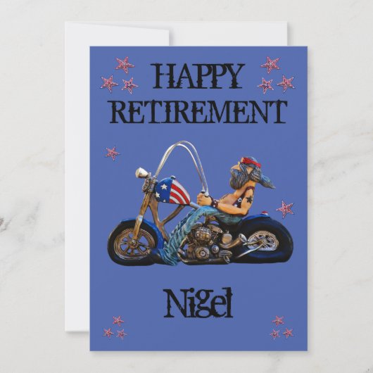 Happy Retirement Party Funny Biker Invitation Kaart (Voorkant)