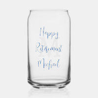 Happy Retirement Party Grijs Monogram Blauw Naam