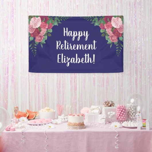 Happy Retirement party met rozen Spandoek (Feest)