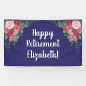 Happy Retirement party met rozen Spandoek (Horizontaal)