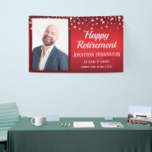 Happy Retirement Red met Confetti One Photo Spandoek (Beurs)
