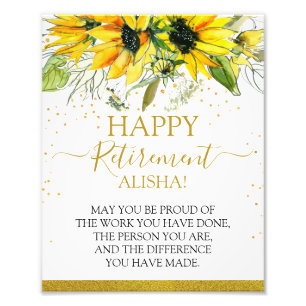 Happy Retirement Sign, Retirement Gift Sign Foto Afdruk