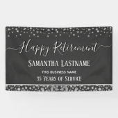 Happy Retirement Silver Confetti Banner (Horizontaal)