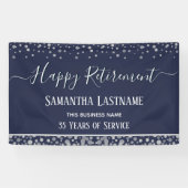 Happy Retirement Silver Confetti Banner (Horizontaal)