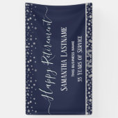 Happy Retirement Silver Confetti Banner (Verticaal)