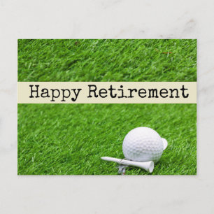 Happy Retirement to golfer met golfbal op groen Briefkaart