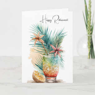 Happy Retirement Tropical Drink Kaart