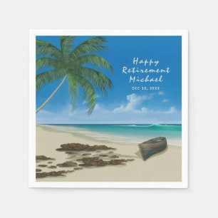 "Happy Retirement" Tropisch Baskisch Aangepast pap Servet