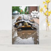 Happy Retirement Turtle Kaart (Gele Bloem)