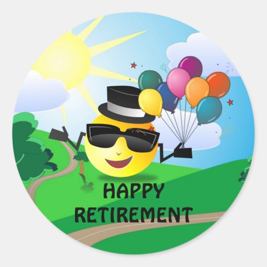 Happy Retirement uit Cool Ronde Sticker (Voorkant)