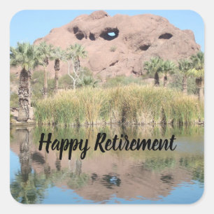 Happy Retirement vreedzame Landscape Workplace Vierkante Sticker
