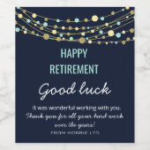HAPPY RETIREMENT WIJNLABEL WIJN ETIKET (Enkel label)