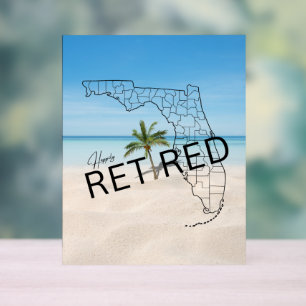 Happy Retraite Floride Carte Plage et Palm Tree