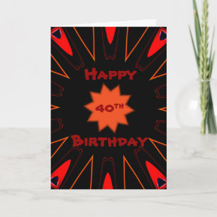 Happy Retro 40th Birthday Wenskaart Kaart
