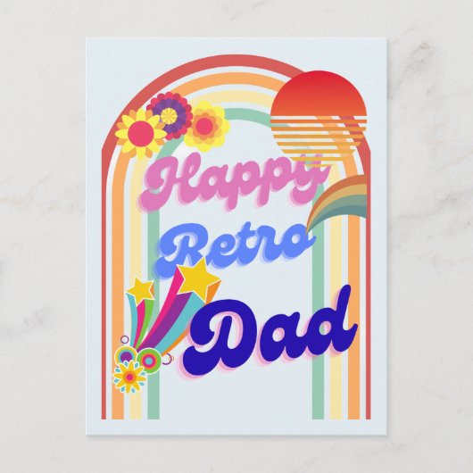 Happy Retro Dad Briefkaart (Voorkant)