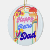 Happy Retro Dad Keramisch Ornament (Links)