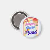 Happy Retro Dad Magneet (Voorkant / Achterkant)