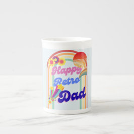 Happy Retro Dad Porselein Kop