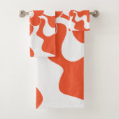 Happy Retro Daisy in Sinaasappel en Wit Bad Handdoek (Insitu)