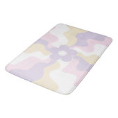 Happy Retro Daisy - Pastel Roze, Geel en Paars Badmat (Gekanteld)