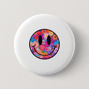 Happy Retro Daisy Smile Face Preppy Esthetische Ma Ronde Button 5,7 Cm