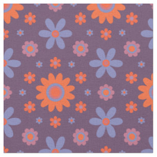 Happy Retro Flowers Schattige 70s Hippie Daisy Pat Stof