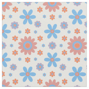 Happy Retro Flowers Schattige 70s Pastel Daisy Pat Stof