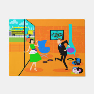 Happy Retro Parents Deuren Mat