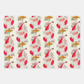 Happy Retro Santa Inpakpapier Vel (Voorkant)