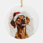 Happy Rhodesian Ridgeback Christmas Personalized Keramisch Ornament (Voorkant)