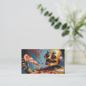 Happy Robot Pizzeria met QR-code Klantenkaartje (Staand voorkant)