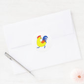 Happy Rooster Ronde Sticker (Envelop)