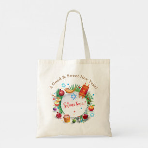 Happy Rosh Hashanah Jewish New Year Honey & Apple Tote Bag