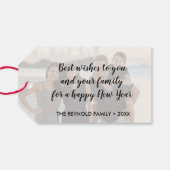 Happy Rosh Hashanah Luxury Gold Script Foto Cadeaulabel (Achterkant Horizontaal)