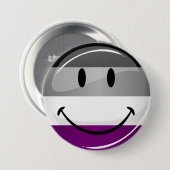 Happy Round Asexual Flag Ronde Button 7,6 Cm (Voorkant /achterkant)