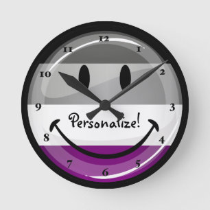 Happy Round Asexual Flag Ronde Klok