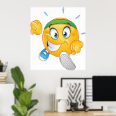 Happy Running Emoji Poster (Thuiskantoor)