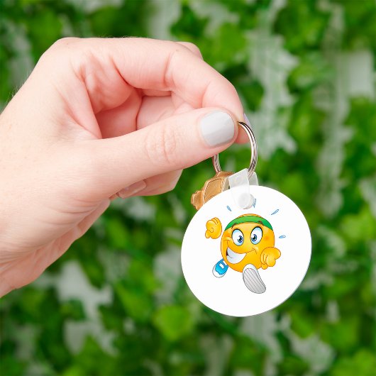 Happy Running Emoji Sleutelhanger