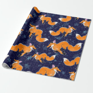 Happy Running Fox Wrapping Paper Cadeaupapier
