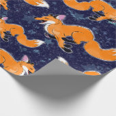 Happy Running Fox Wrapping Paper Cadeaupapier (Hoek)