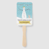 Happy Rustic Snowman Cool Breeze Handwaaier (Achterkant)