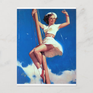 Happy Sailor Pin Up Briefkaart