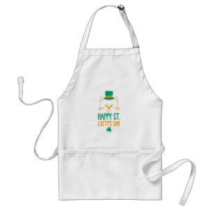 Happy Saint Catty's Day - Schattigee kat Leprechau Standaard Schort