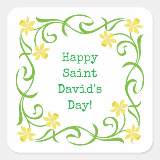Happy Saint David's Day Vierkante Sticker (Voorkant)