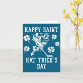 Happy Saint Hat Trick's Day St Patricks Day Funny  Kaart (Gele Bloem)