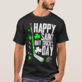 Happy Saint Hat Trick's Day Tee Ice Hockey T-shirt (Voorkant)