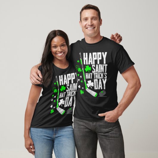 Happy Saint Hat Trick's Day Tee Ice Hockey T-shirt (Unisex)