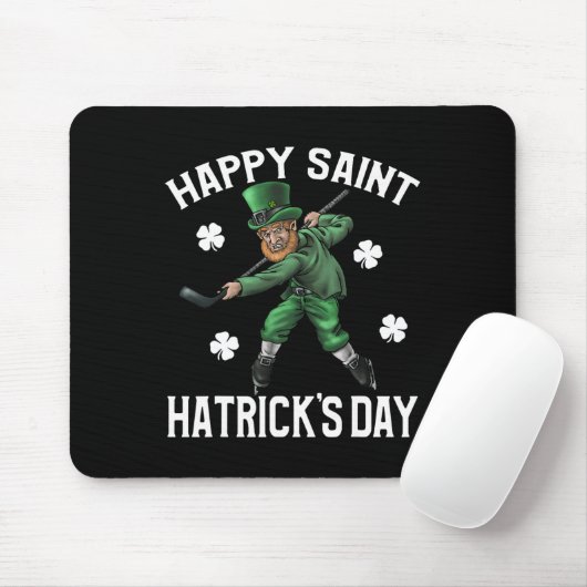 Happy Saint Hatricks Day St Patrick's Day Hockey L Muismat (Met muis)
